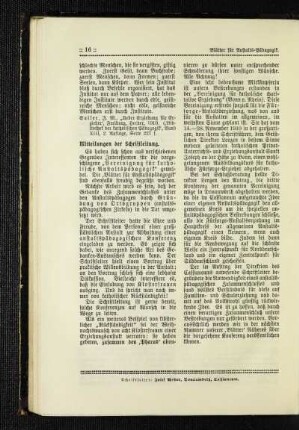 Mitteilungen der Schriftleitung