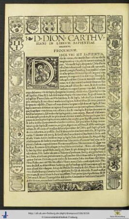 D. Dionysii Carthusiani In Librum Sapientiae enarratio