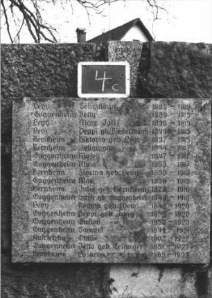 Grabstein 4C (Index: 100114577) Besonderheit: Gedenkstein: Grabstein 4C