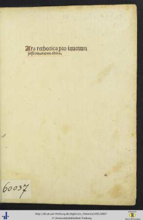 Ars rethorica pro iuuenum informatione edita