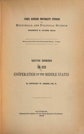 Cooperation in the Middle States