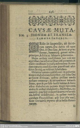Causae Mutationum Et Translationis Imperii