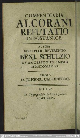 Compendiaria Alcorani Refutatio Indostanice
