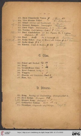 C. Glas (Nr. 262 - 268)