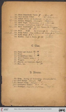 C. Glas (Nr. 262 - 268)