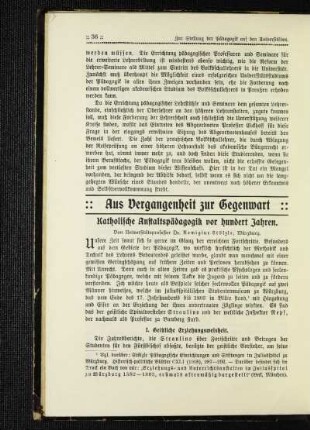Katholische Anstaltspädagogik vor hundert Jahren