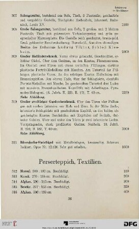 Perserteppich, Textilien (Nr. 312-320a)