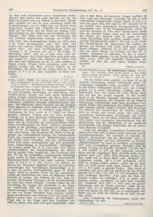 435-436 [Rezension] Lods, Adolphe, Israel