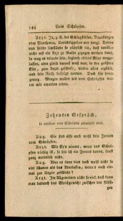 Zehentes Gespräch, in welchem vom Schröpfen gehandelt wird