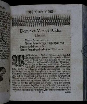 Dominica V. post Pascha. - Dominica VI. post Pascha.