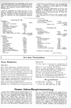Unsere Jahres-Hauptversammlung