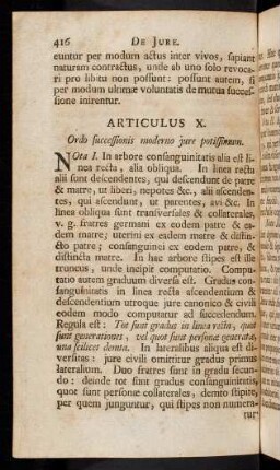 416-427, Articulus IX. Nota I. In arbore consanguinitatis alia est ...