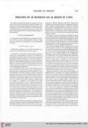 Opérations qui se pratiquent sur le rectum et l'anus