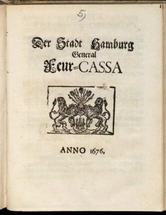 Der Stadt Hamburg General Feur-Cassa