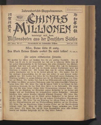 Nr. 6/7. Juni/Juli 1920