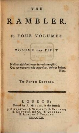 The rambler : in four volumes, 1