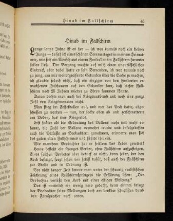 45, Hinab im Fallschirm
