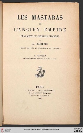 Les Mastabas de l'ancien empire
