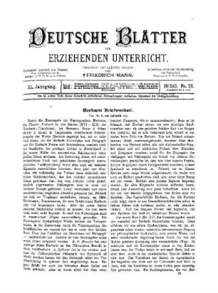 Herbarts Briefwechsel