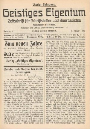 Nummer 7 (1. Januar 1908)