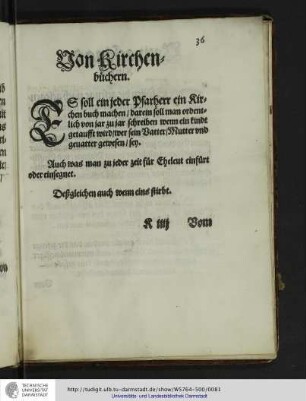 Von Kirchenbuechern. (Bl. 36 recto)