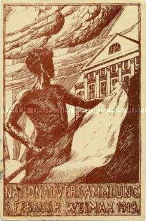 Postkarte zur Nationalversammlung Weimar