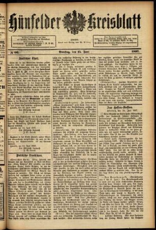 Ausgabe vom Dienstag, den 15. Juni 1897.