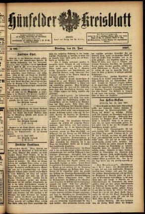 Ausgabe vom Dienstag, den 15. Juni 1897.