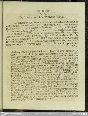 §. 19. De Coenobio vel Monasterio Mariae