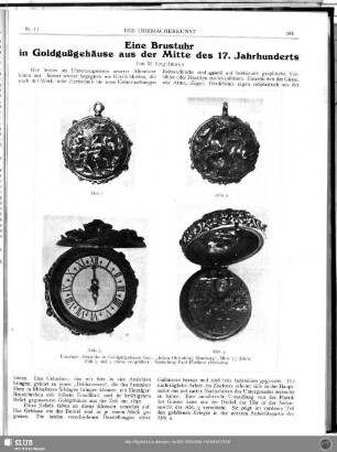 Eine Brustuhr in Goldgußgehäuse aus der Mitte des 17. Jahrhunderts