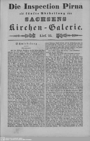 Schmiedeberg, Reinhardtsgrimma : 25. Lieferung