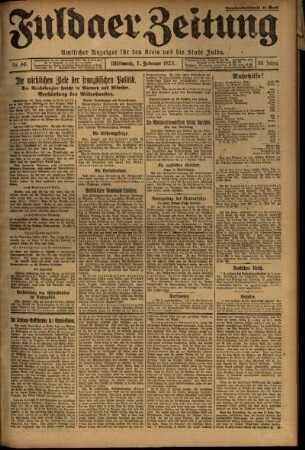 Ausgabe vom Mittwoch, den 07. Februar 1923.