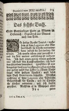 Das sechste Buch. Sein Gottseeliger Todt zu Wienn in Oesterreich.