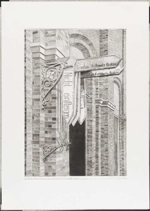 Druck des Künstlers Erhard Groß, Titel: Fahrtrichtungsanzeiger Görlitzer Bahnhof Ed. 4/30, 1990
