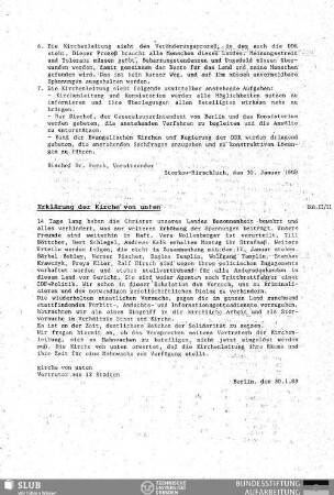 Dok. II/11. Erklärung der Kirche von Unten