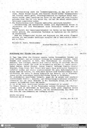 Dok. II/11. Erklärung der Kirche von Unten