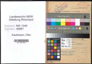 Entnazifizierung Otto Kaufmann , geb. 29.03.1900 (Lehrer)
