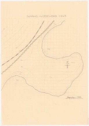 Siedlung für Kriegsbeschädigte Schinkelwettbewerb 1945: Lageplan 1:5000
