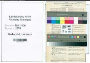 Entnazifizierung Hermann Herkendell , geb. 11.08.1922 (Flugzeugbauer)