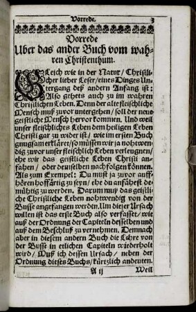 Vorrede Uber das ander Buch vom wahren Christenthum.