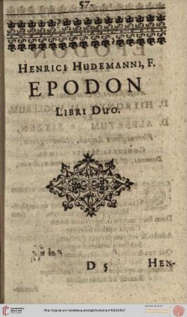 Epodon Liber I
