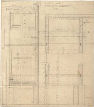 Fischer, Theodor; Bad Tölz (Bayern); Gewerbehalle - Schreibtisch im Sparkassenraum (Schnitte)