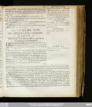 Articulus XVII. De Officio Iesu Christi.