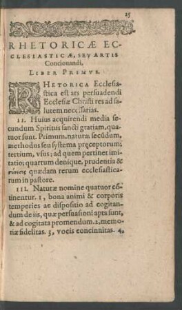 Rhetoricae Ecclesiasticae, Seu Artis Concionandi, Liber Primus.