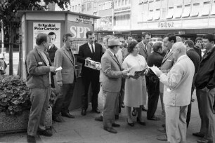 Wahlkampfveranstaltung der SPD Karlsruhe zur Bundestagswahl am 28. September 1969.
