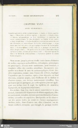 Chapitre XXXV. Roches métamorphiques