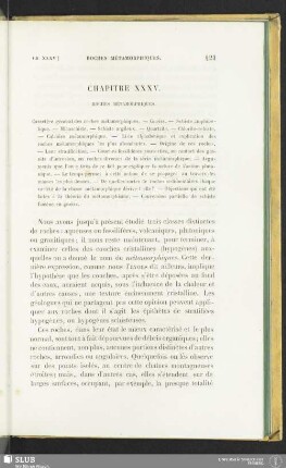 Chapitre XXXV. Roches métamorphiques