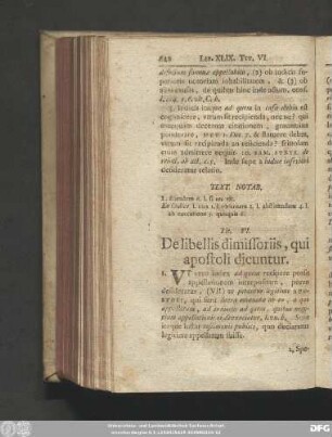 Tit. VI. De libellis dimissoriis, qui apostoli dicuntur.