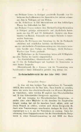Rechenschaftsbericht für das Jahr 1882/83