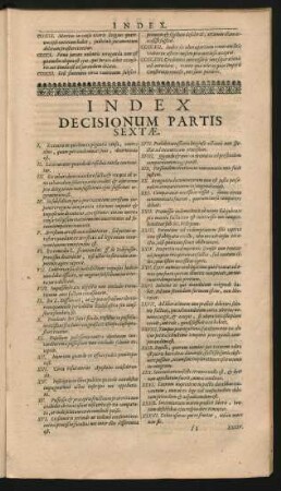 Index Decisionum Partis Sextae